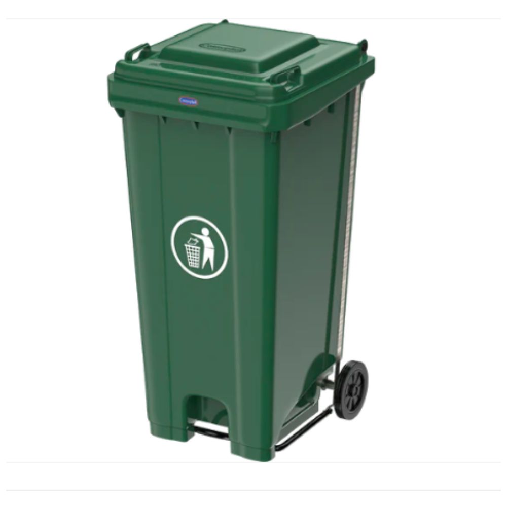 240L Industrial Waste Bin with Pedal & Wheels