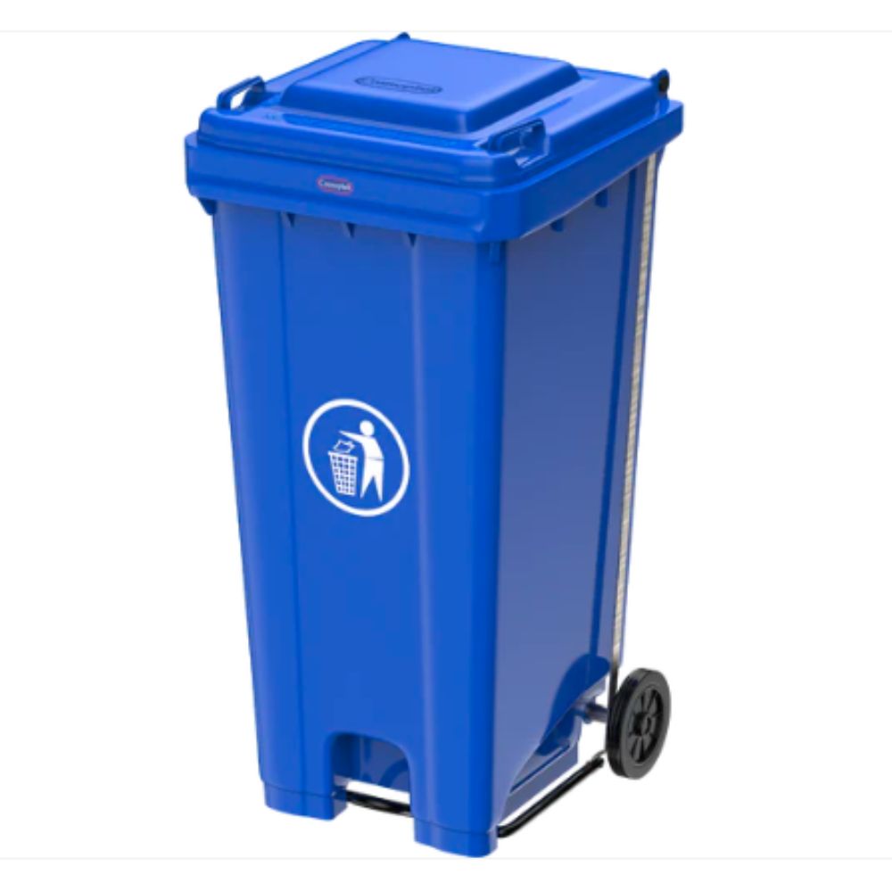 240L Industrial Waste Bin with Pedal & Wheels