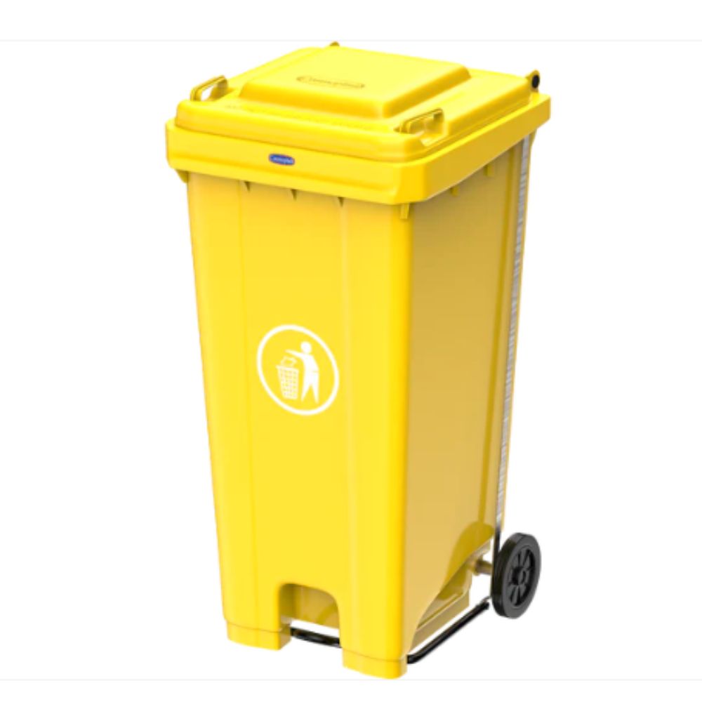 240L Industrial Waste Bin with Pedal & Wheels