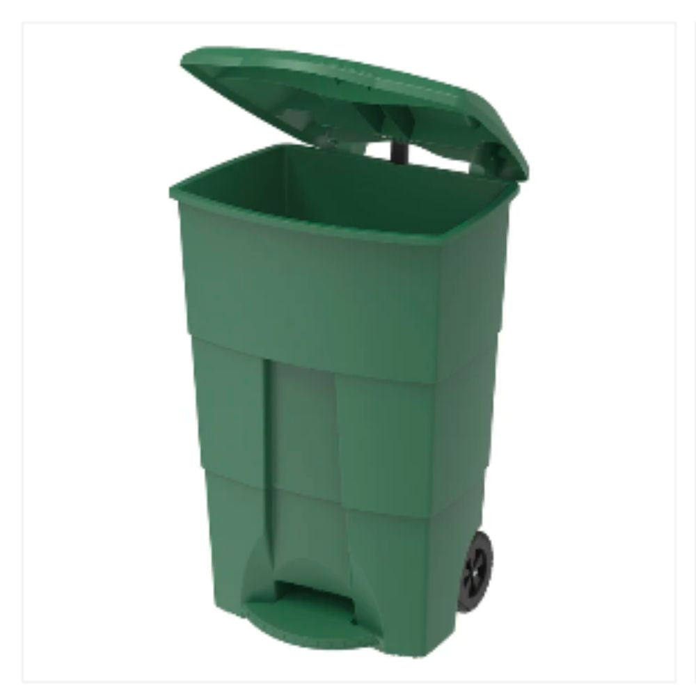 100L Step-on Waste Bin with Pedal & Wheels