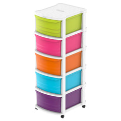 Cosmoplast Multipurpose Storage Cabinet with Wheels -5 Tiers