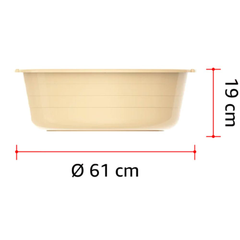 24" Round Plastic Basin Tub 34L