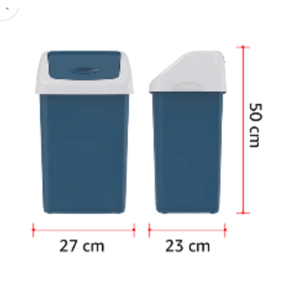 46L Flip-top Waste Bin with Swing Lid