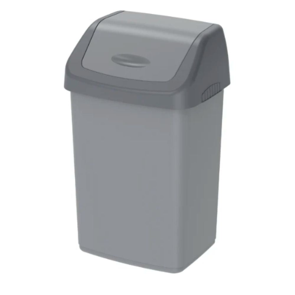 46L Flip-top Waste Bin with Swing Lid