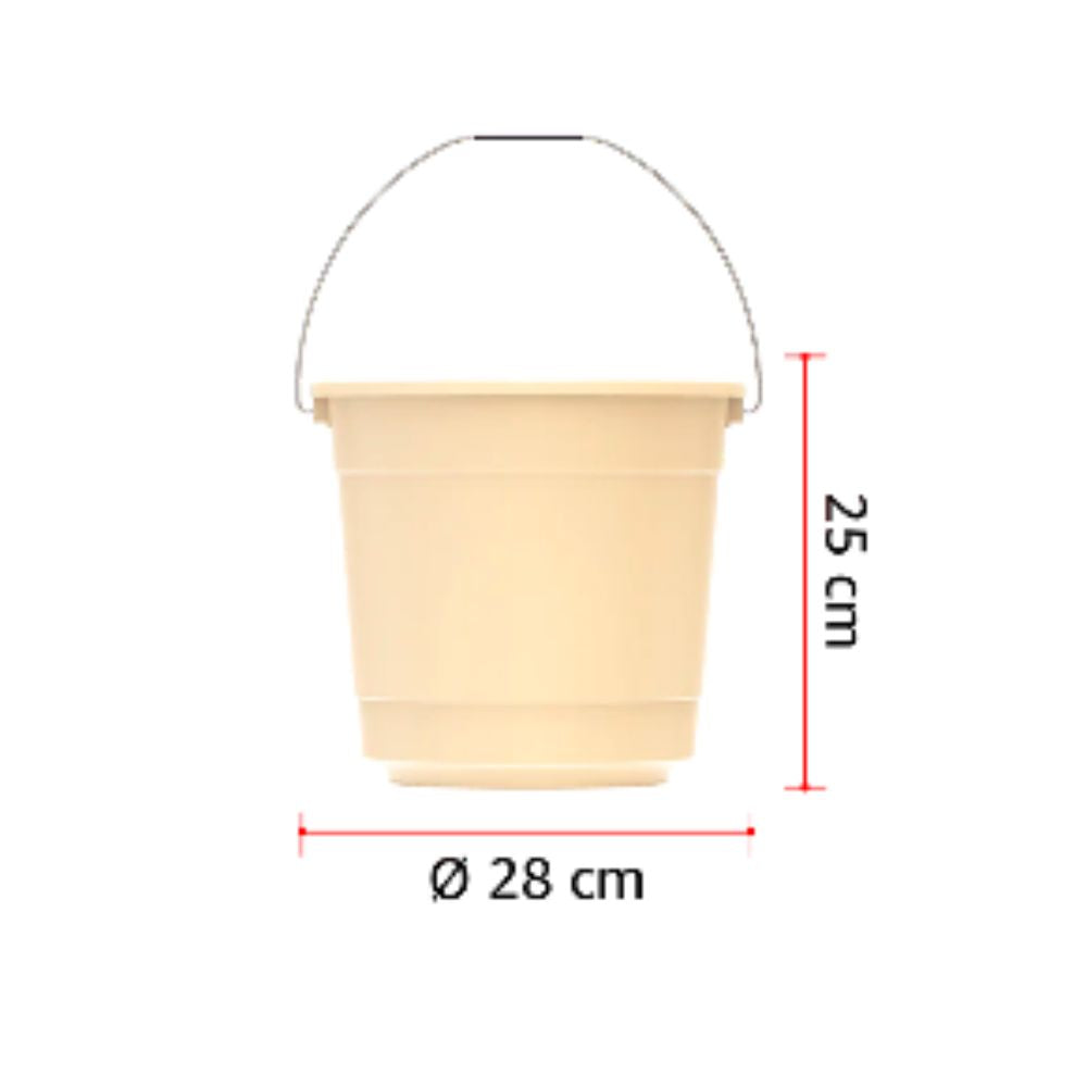 EX 10L Round Plastic Bucket with Steel Handle