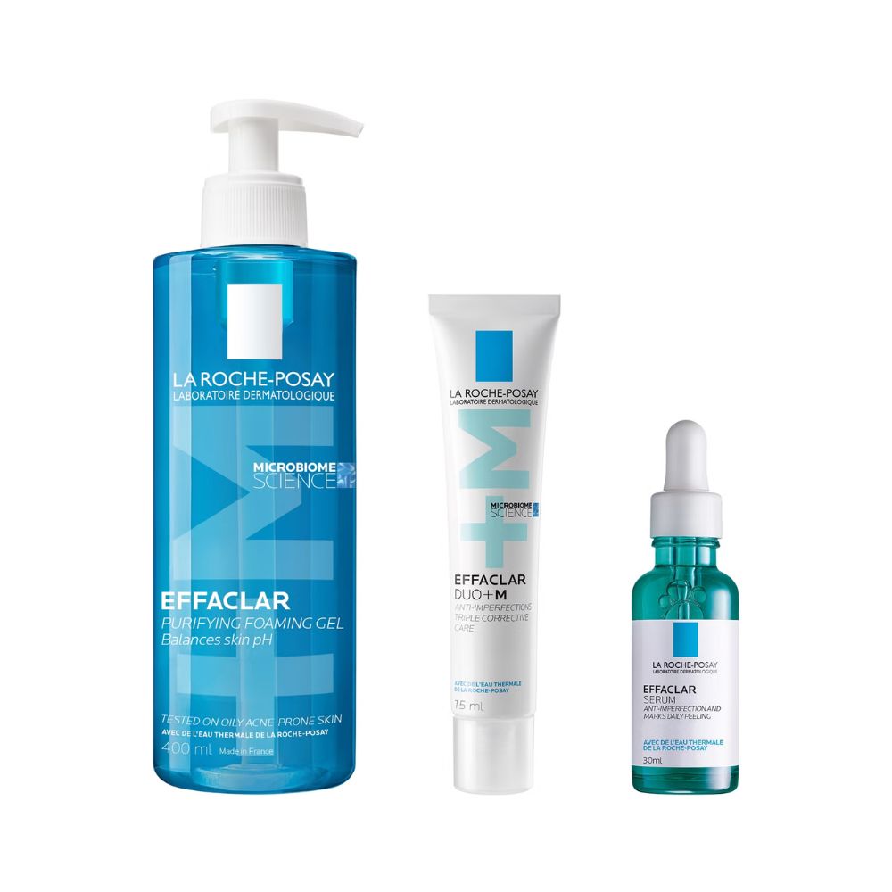 La Roche-Posay Breakout-Fighting Set- High Strength: Effaclar Cleanser, Serum and Corrective Care