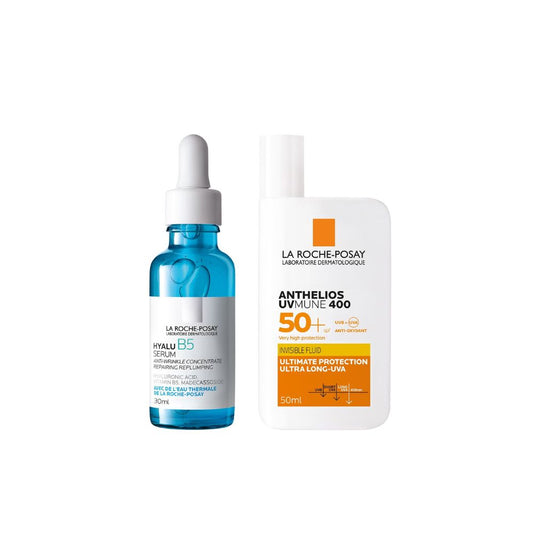 La Roche-Posay Daily Replump and Protect Set: Hyalu B5 Hyaluronic Acid Serum + SPF50+