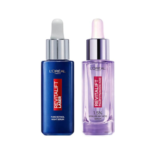 L'Oréal Paris Hyaluronic Acid Serum and Revitalift Laser Retinol Serum Bundle