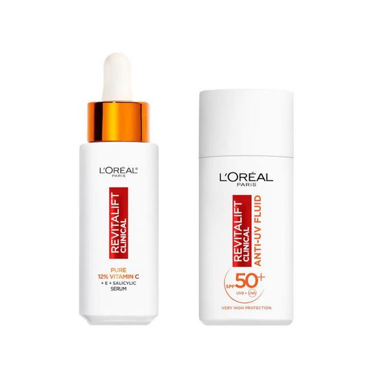 L'Oréal Paris Revitalift Pure Vitamin C Serum and SPF 50+ Invisible Fluid Face Duo