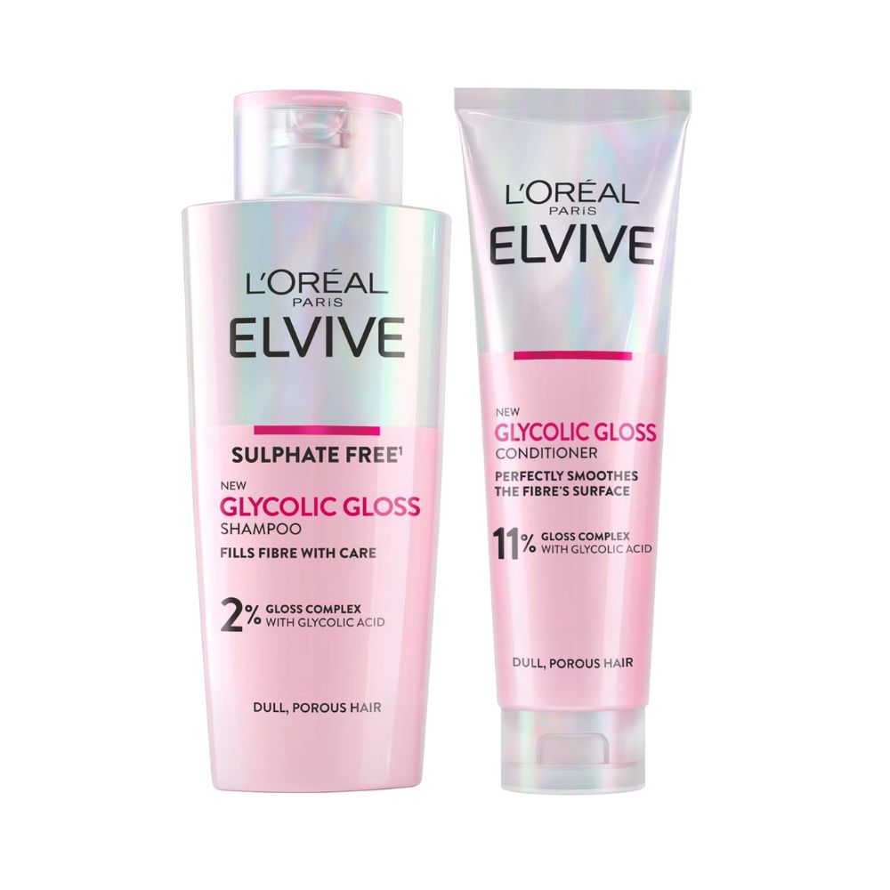 L'Oréal Paris Elvive Glycolic Gloss Shampoo and Conditioner Set for Dull Hair