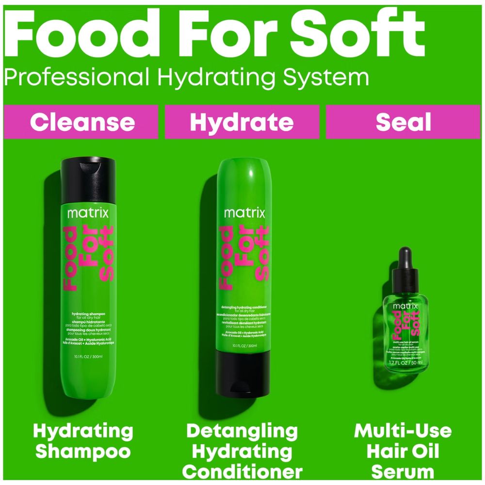 Matrix Food For Soft Hydrating Shampoo with Avocado Oil and Hyaluronic Acid For Dry Hair 300ml