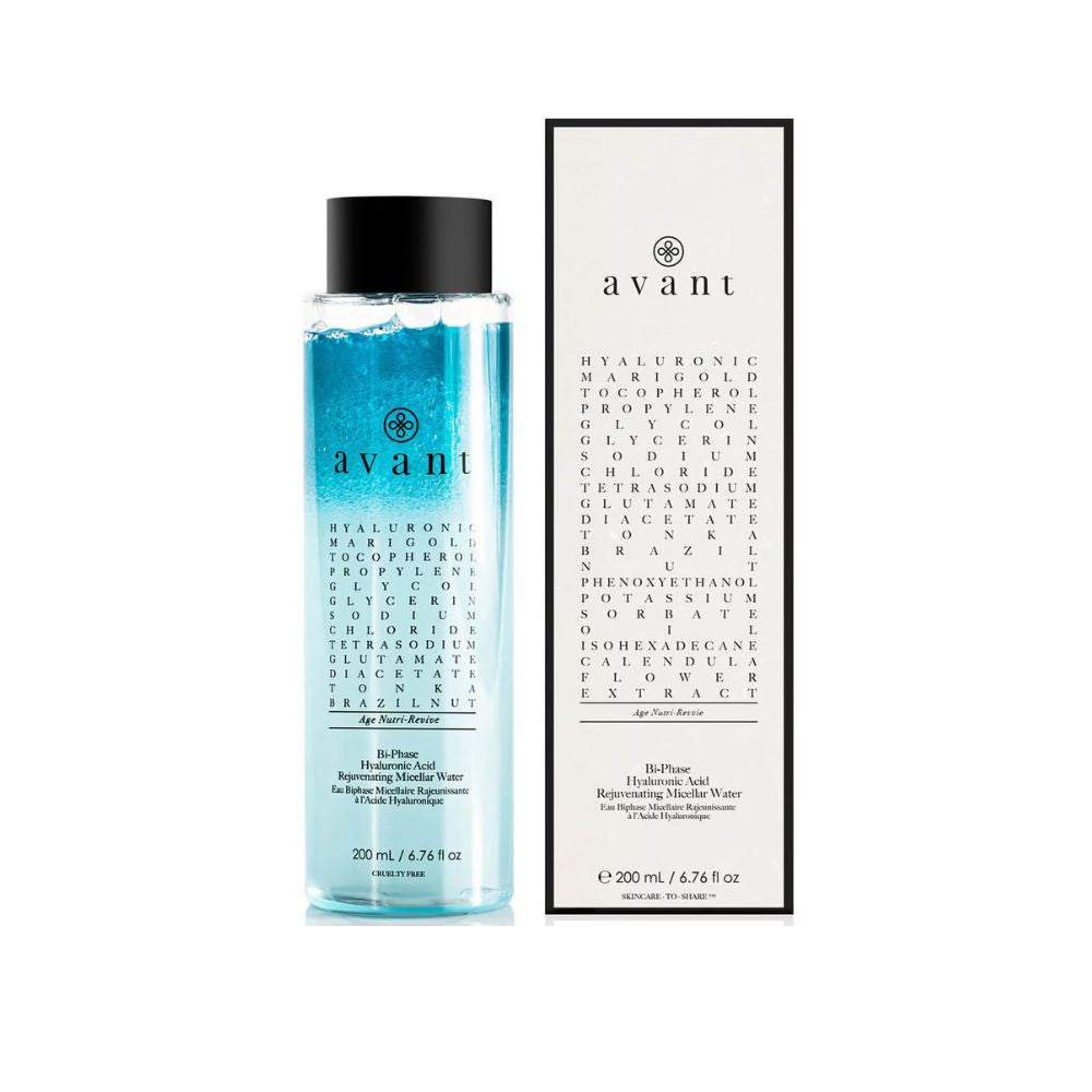 ماء ميسيلار مجدد للبشرة بحمض الهيالورونيك ثنائي الطور من أفانت سكين كير، 200 مل