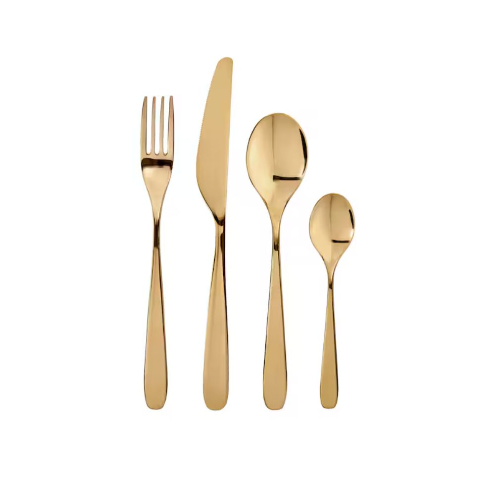 IKEA TILLAGD 24-piece cutlery set, brass-colour