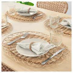 IKEA VARGFISK Place mat, natural/rattan handmade, 35 cm