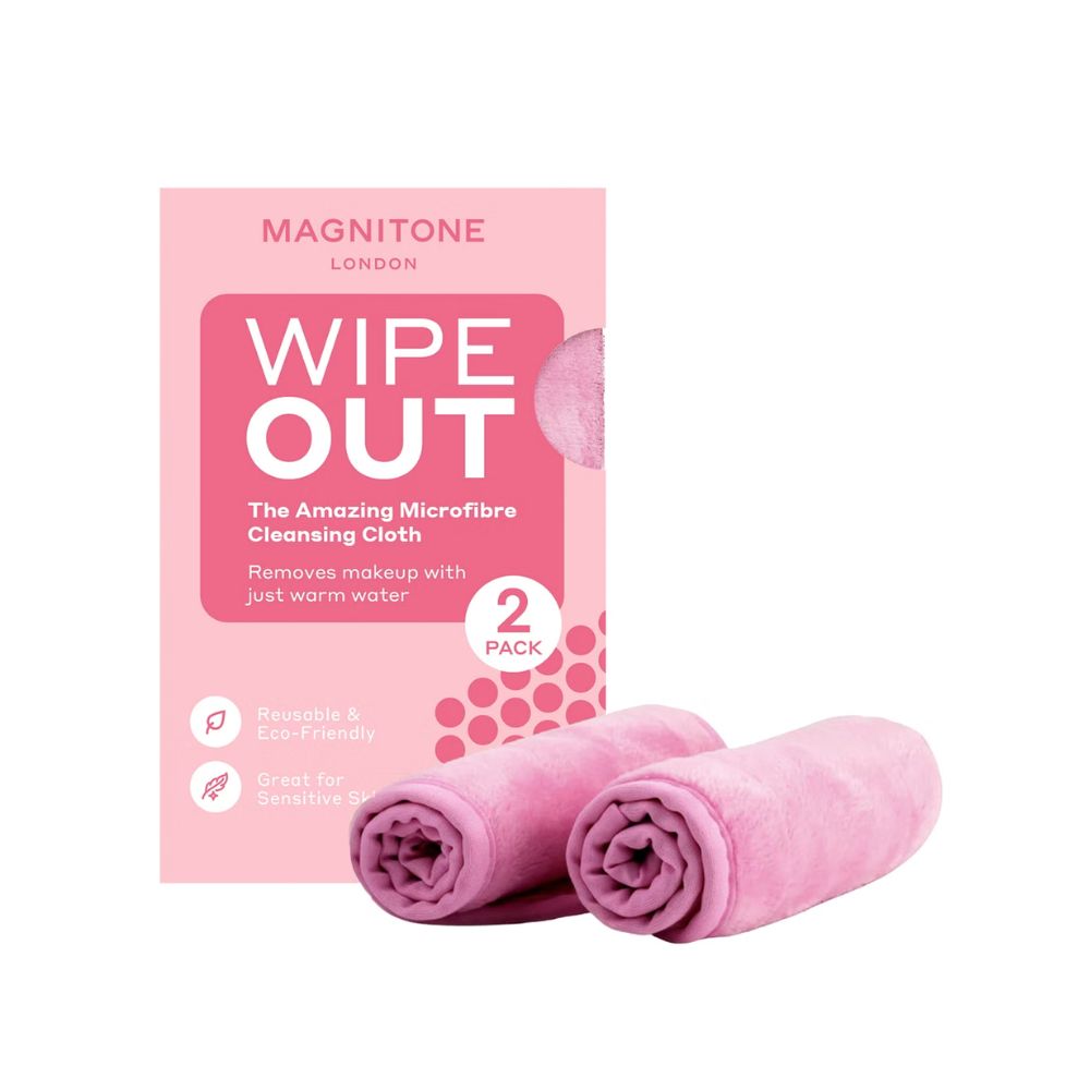 MAGNITONE WipeOut Microfibre Cleansing Cloths Pink – 2 Pack