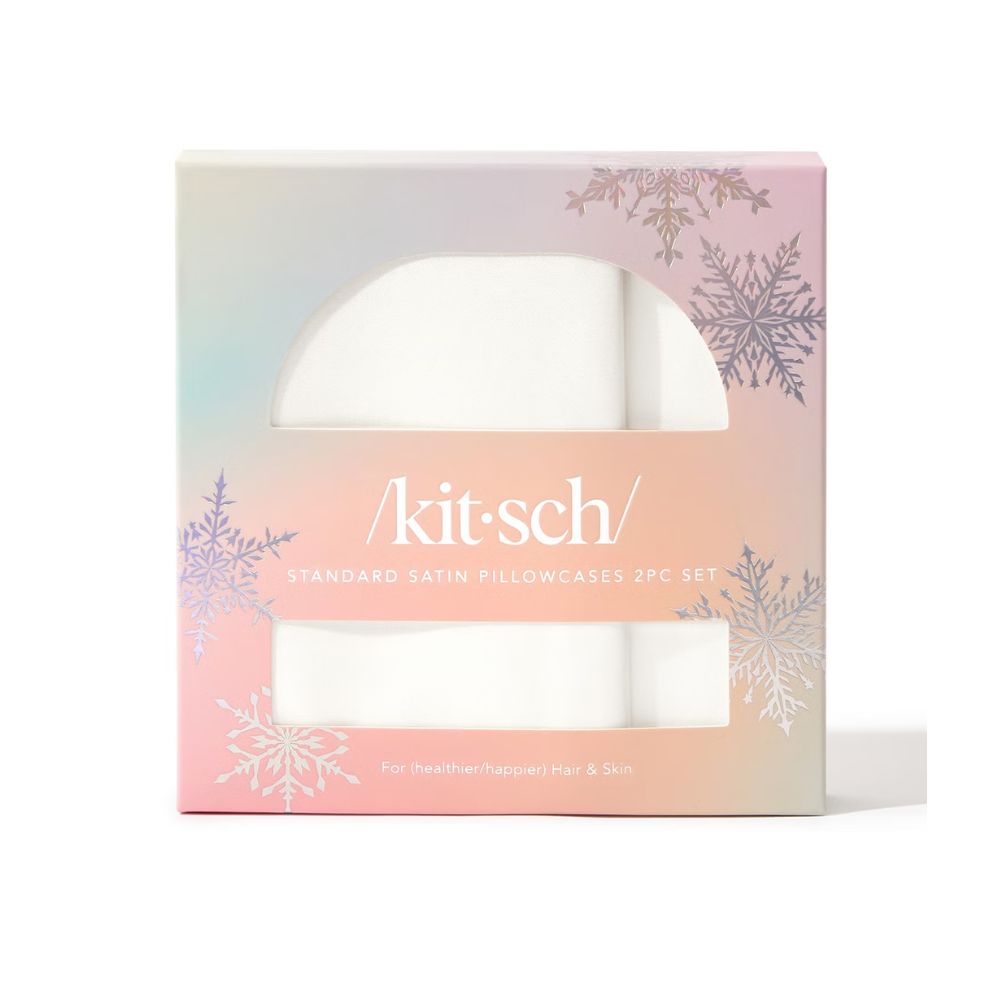 Kitsch Holiday Satin Pillowcase Duo - Ivory