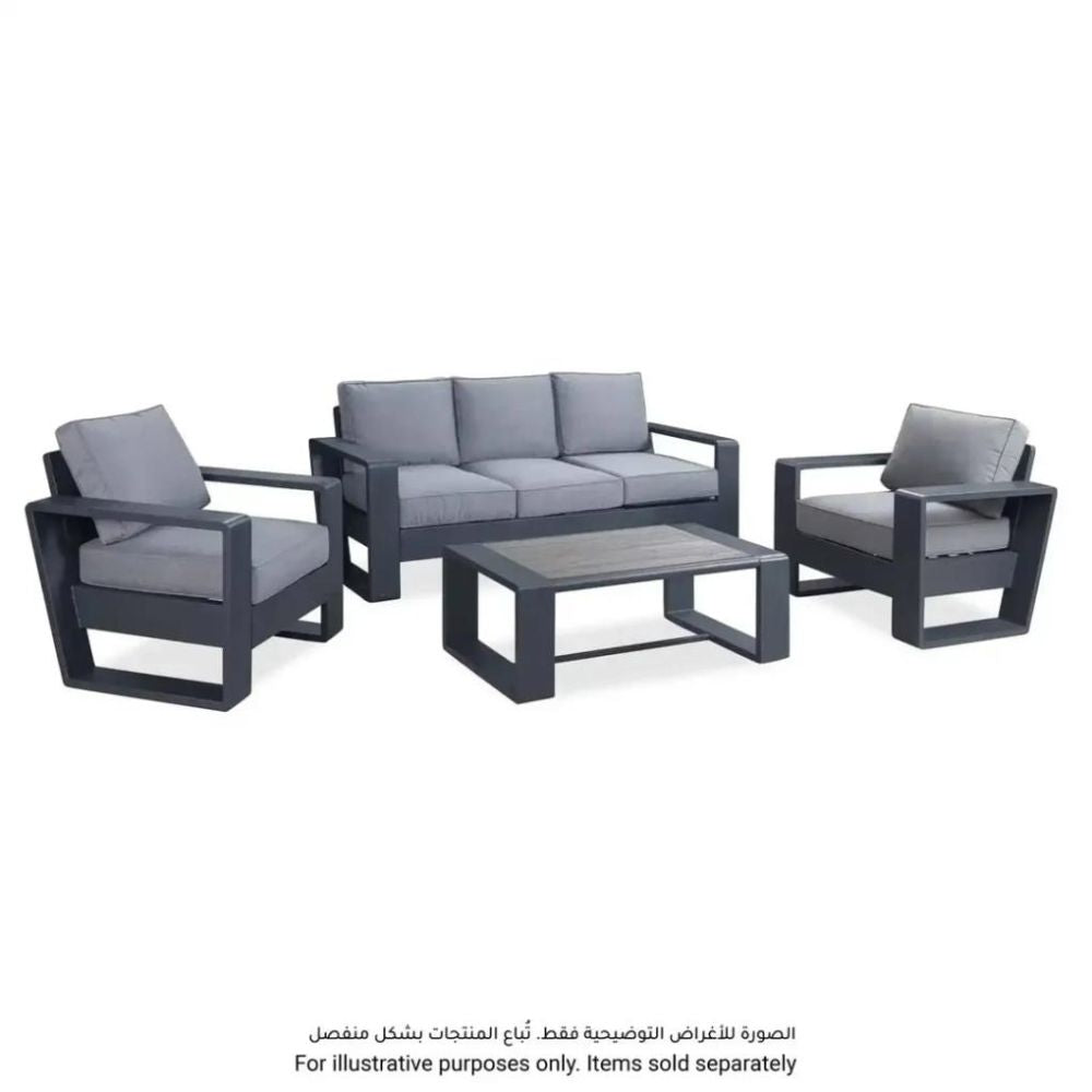 Milos 3-Seater Aluminum & Texteline Sofa (203 x 83.5 x 76 cm)