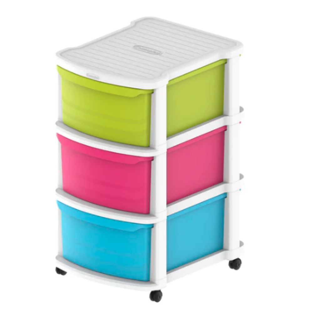 3 Tiers Multipurpose Storage Cabinet with Wheels