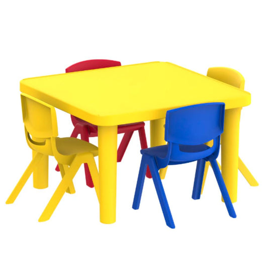 Cosmoplast Kindergarten Table Square + 4 Junior Chairs Deluxe