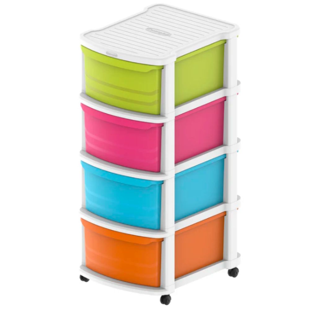 4 Tiers Multipurpose Storage Cabinet with Wheels