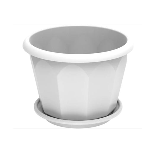 Cosmoplast Hexagonal Flowerpot with Tray 11"