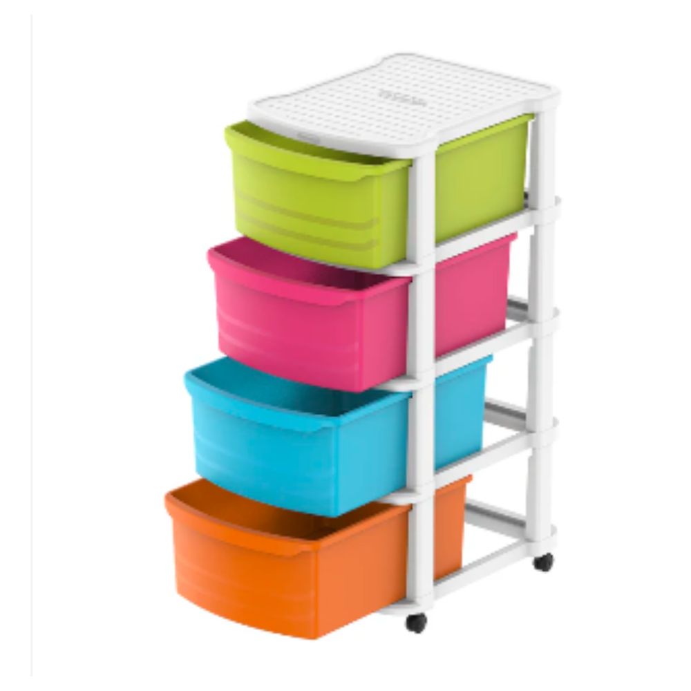 4 Tiers Multipurpose Storage Cabinet with Wheels