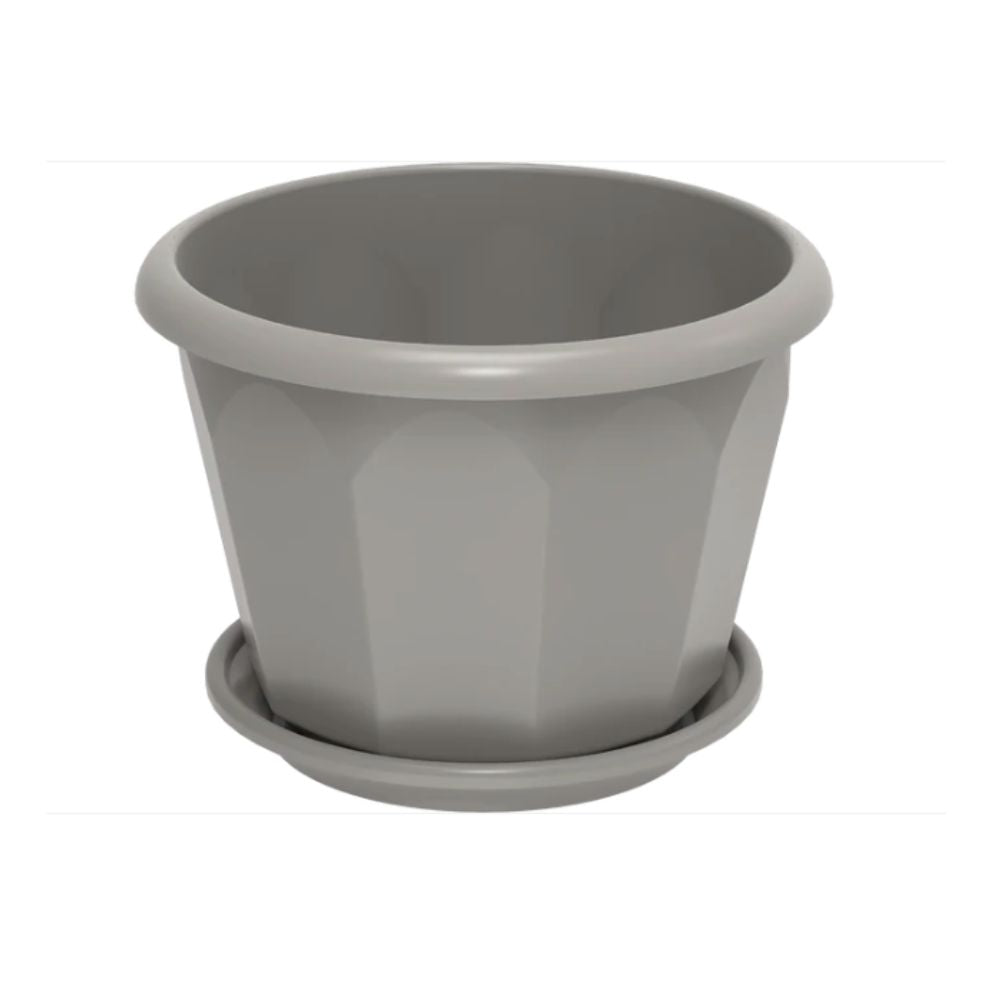 13" Hexagonal Flowerpot with Tray