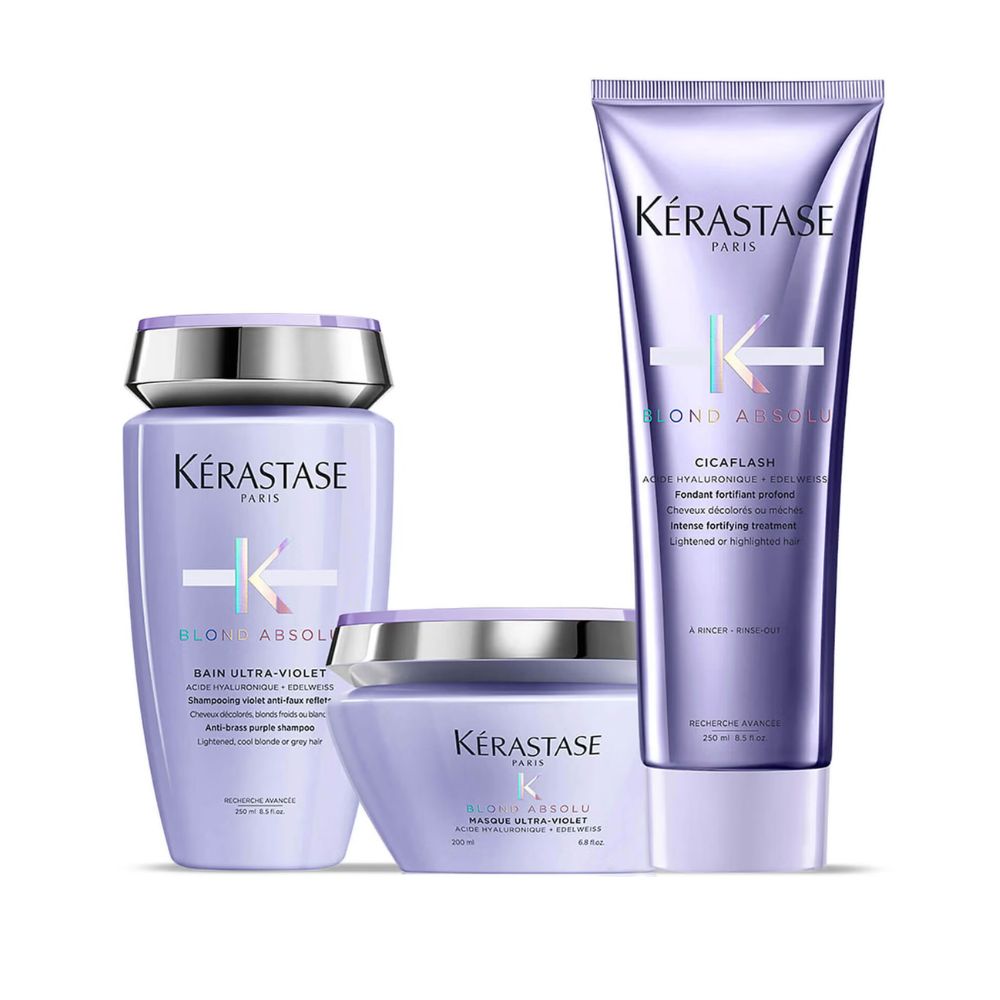 Kérastase Blond Absolu Ultra Violet Shampoo, Masque and Conditioner Trio