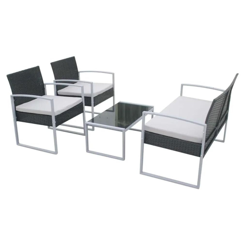 Dortmund 4-Seater PE Rattan & Steel Sofa Set