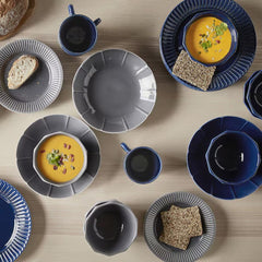 IKEA STRIMMIG Deep plate, stoneware grey, 23 cm