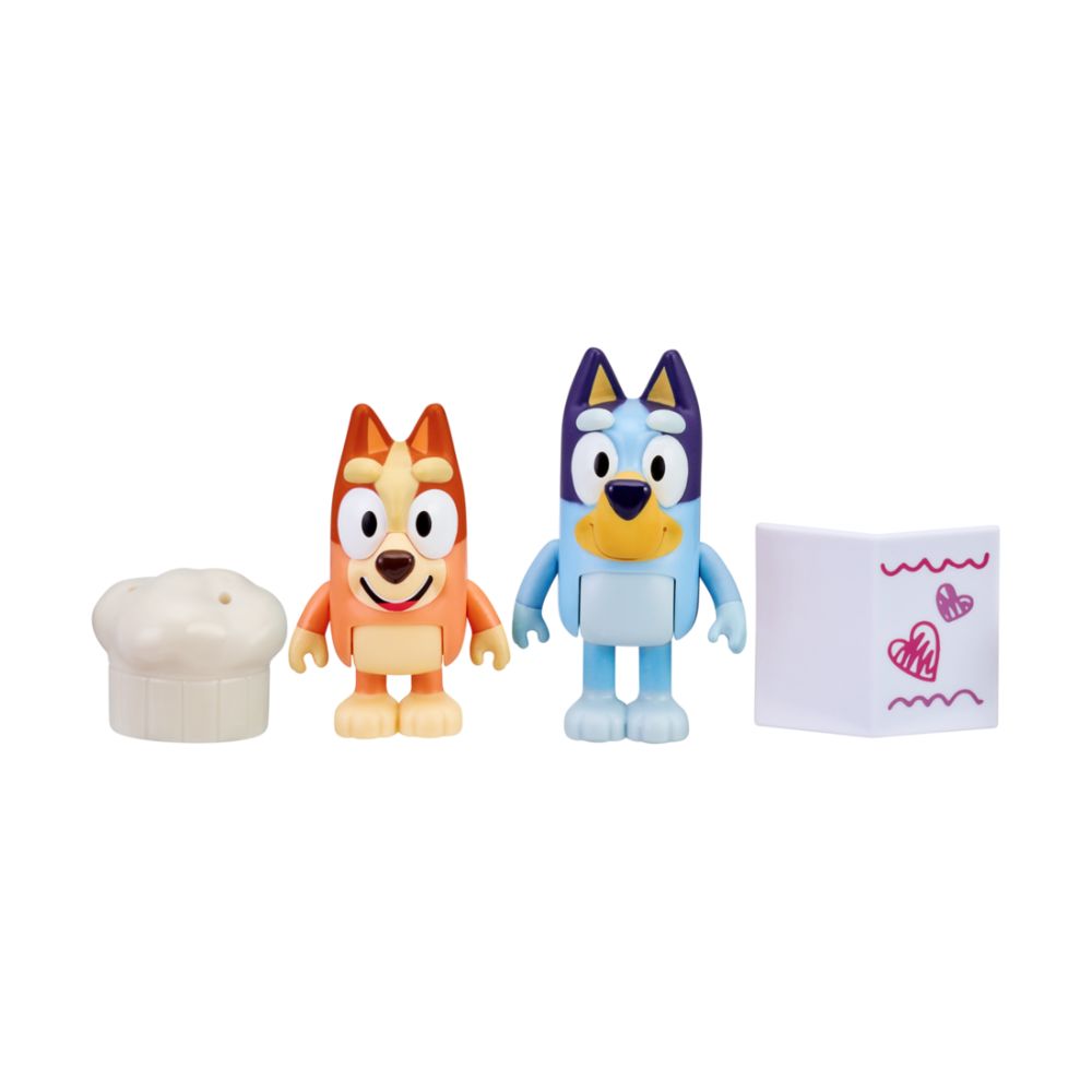 BLUEY FANCY RESTAURANT ACTION FIFURE- 2 PACK | BLUEY & BINGO