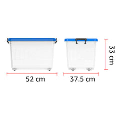 Cosmoplast Anti-aging moisturizer Clear Plastic Storage Box with Wheels & Lockable Lid 33L