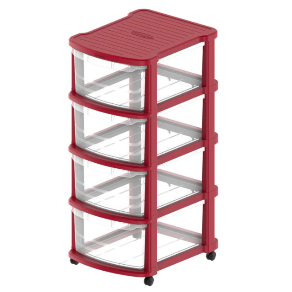 4 Tiers Multipurpose Storage Cabinet with Wheels