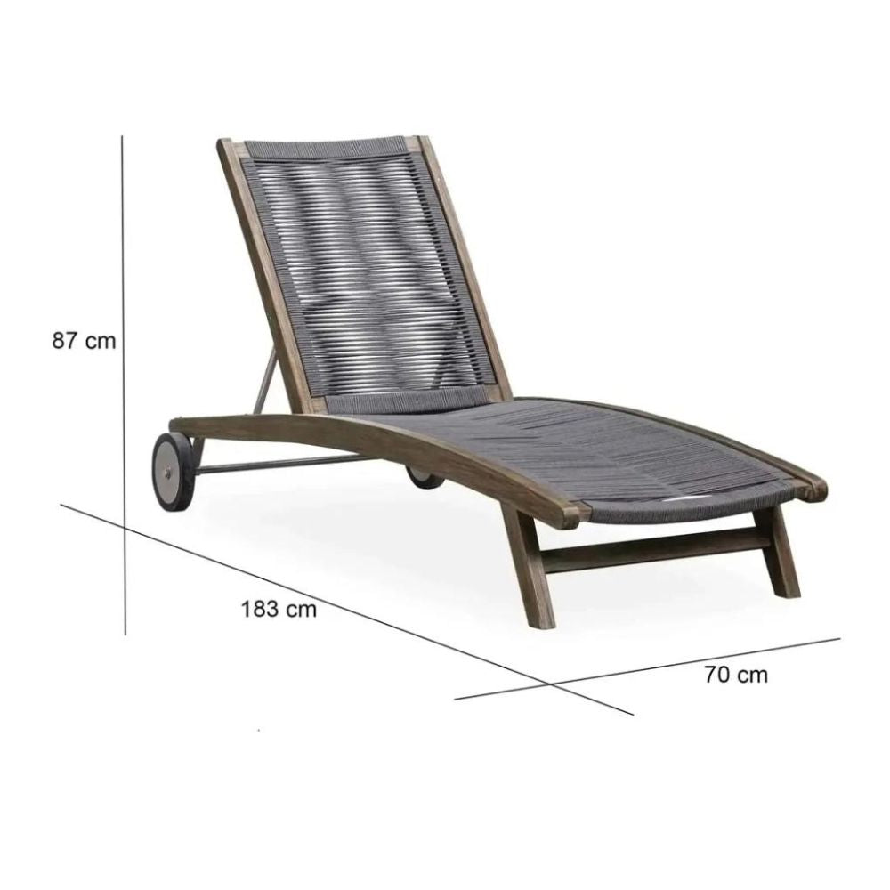 Sienna Eucalyptus Wood Sun Lounger (183 x 70 x 87 cm)