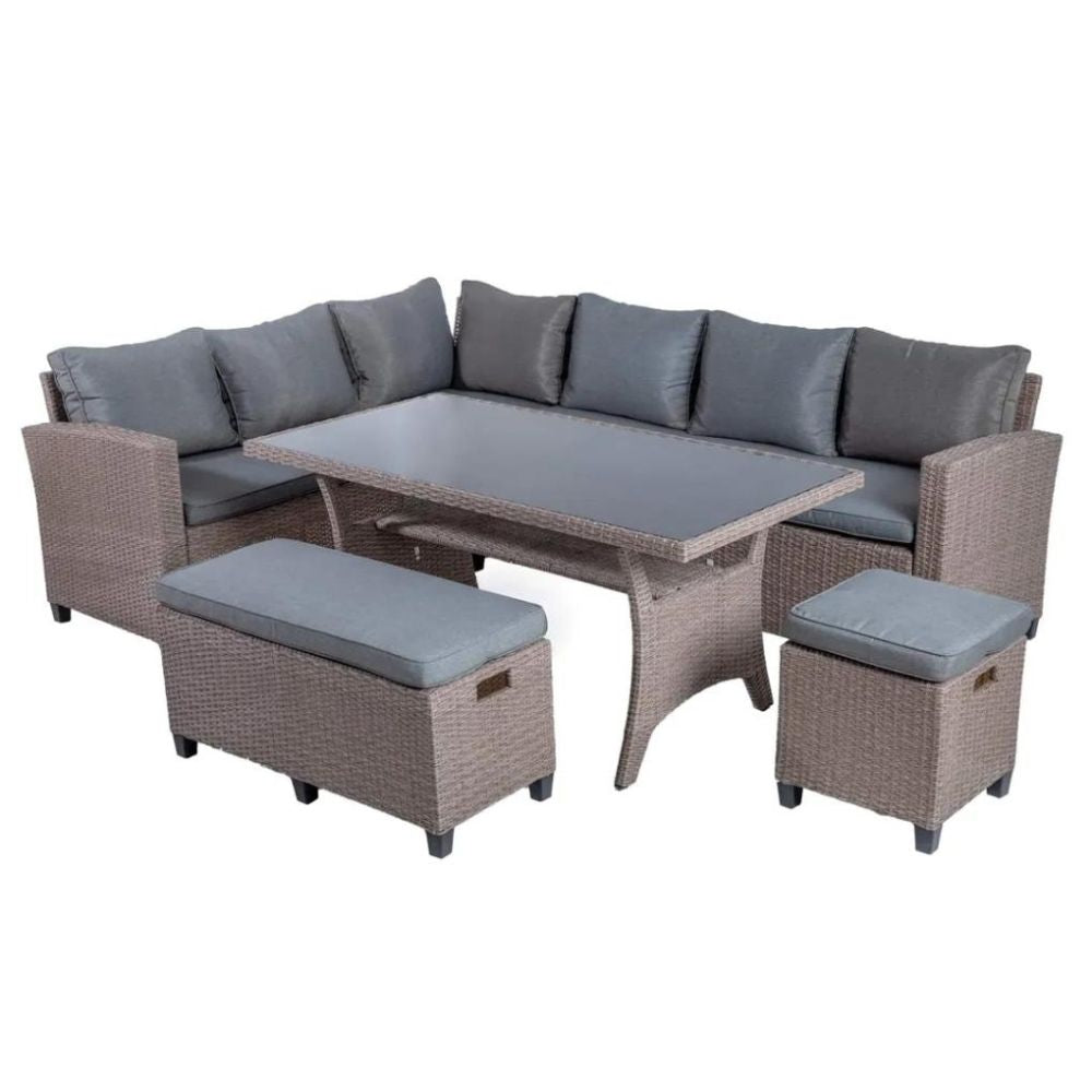 Savannah 9-Seater Rattan Corner Dining Set W/Cushions Generic (5 Pc.)