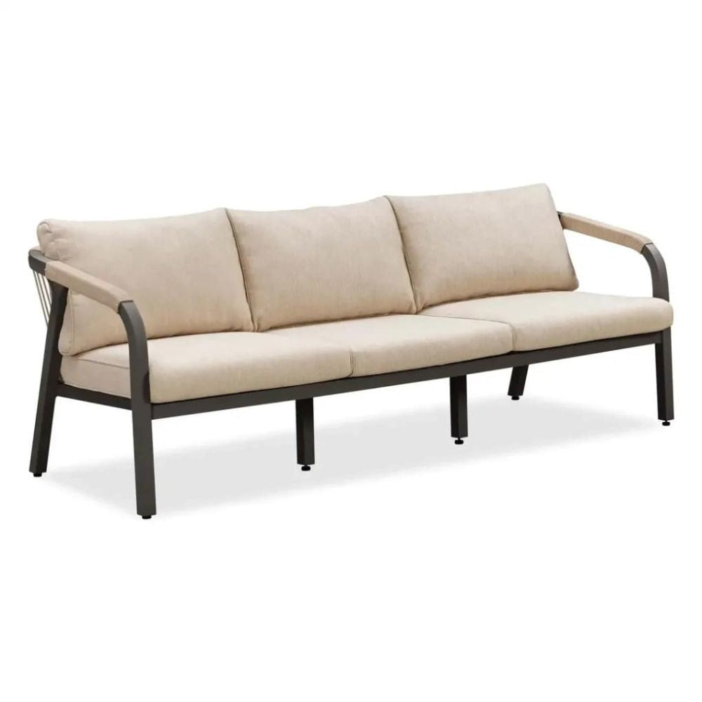 Angelo 3-Seater Aluminum & Rope Sofa (210 x 75 x 70 cm)