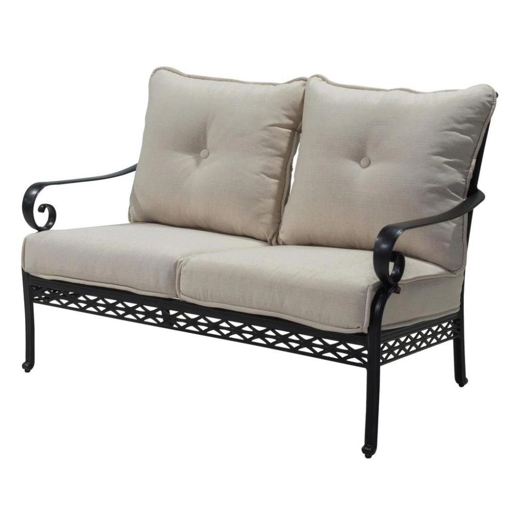 Milano 2-Seater Cast Aluminum Sofa W/Cushions Generic (137 x 91 x 95 cm)