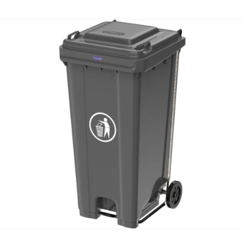 240L Industrial Waste Bin with Pedal & Wheels