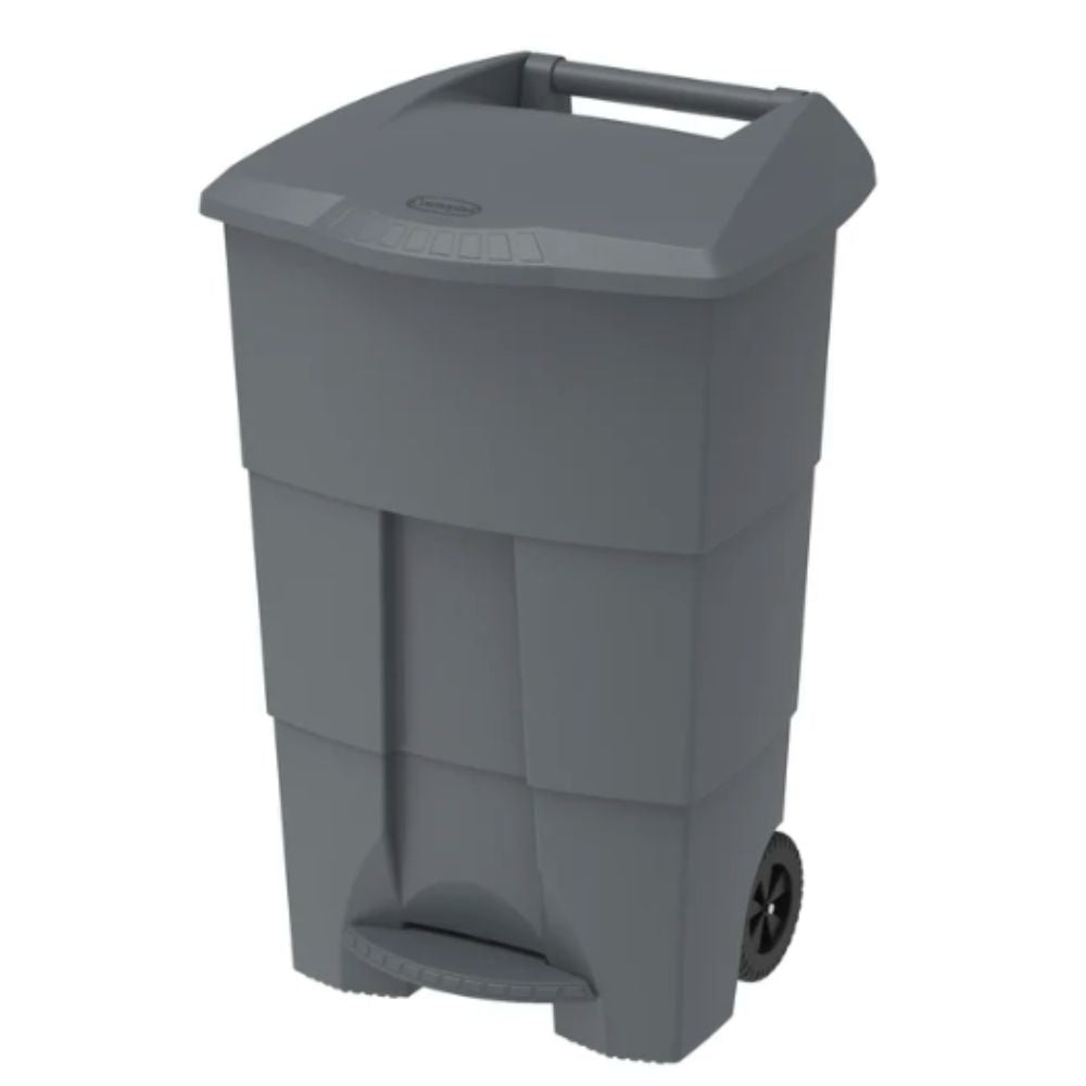 100L Step-on Waste Bin with Pedal & Wheels