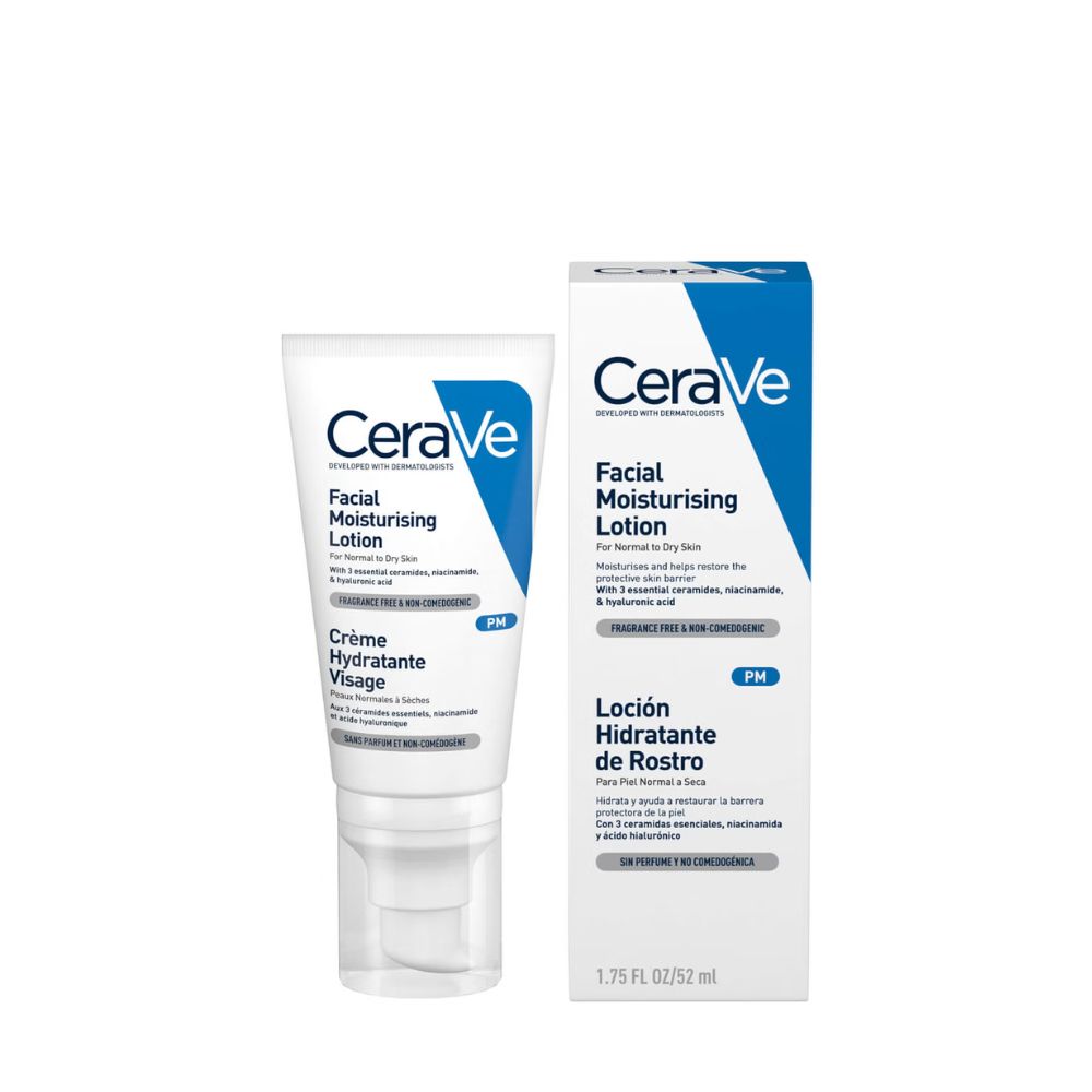 CeraVe PM Facial Moisturising Lotion with Ceramides for Normal to Dry Skin 52ml