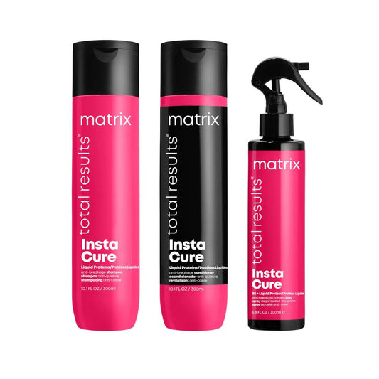 Matrix Total Results InstaCure Anti-Breakage Shampoo, Conditioner and Hair Spray Routine for Damaged Hair