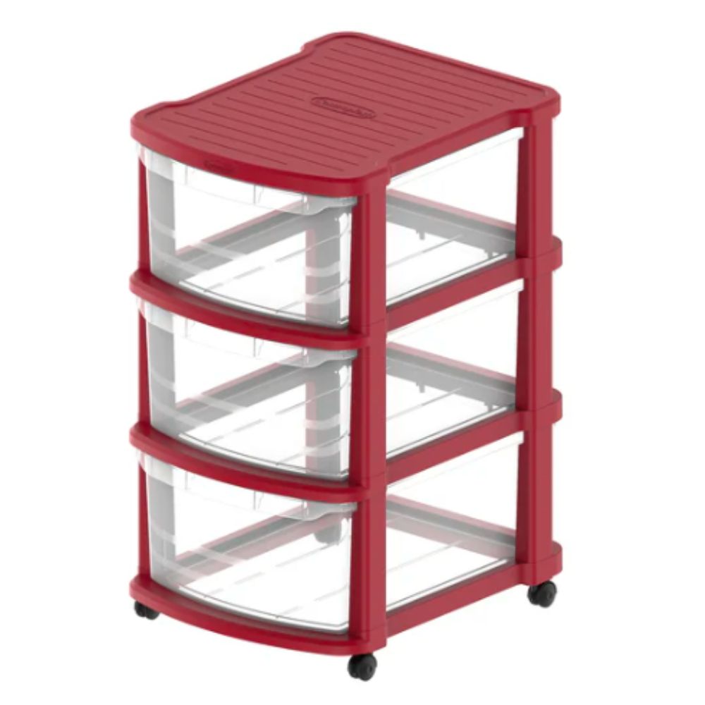 3 Tiers Multipurpose Storage Cabinet with Wheels