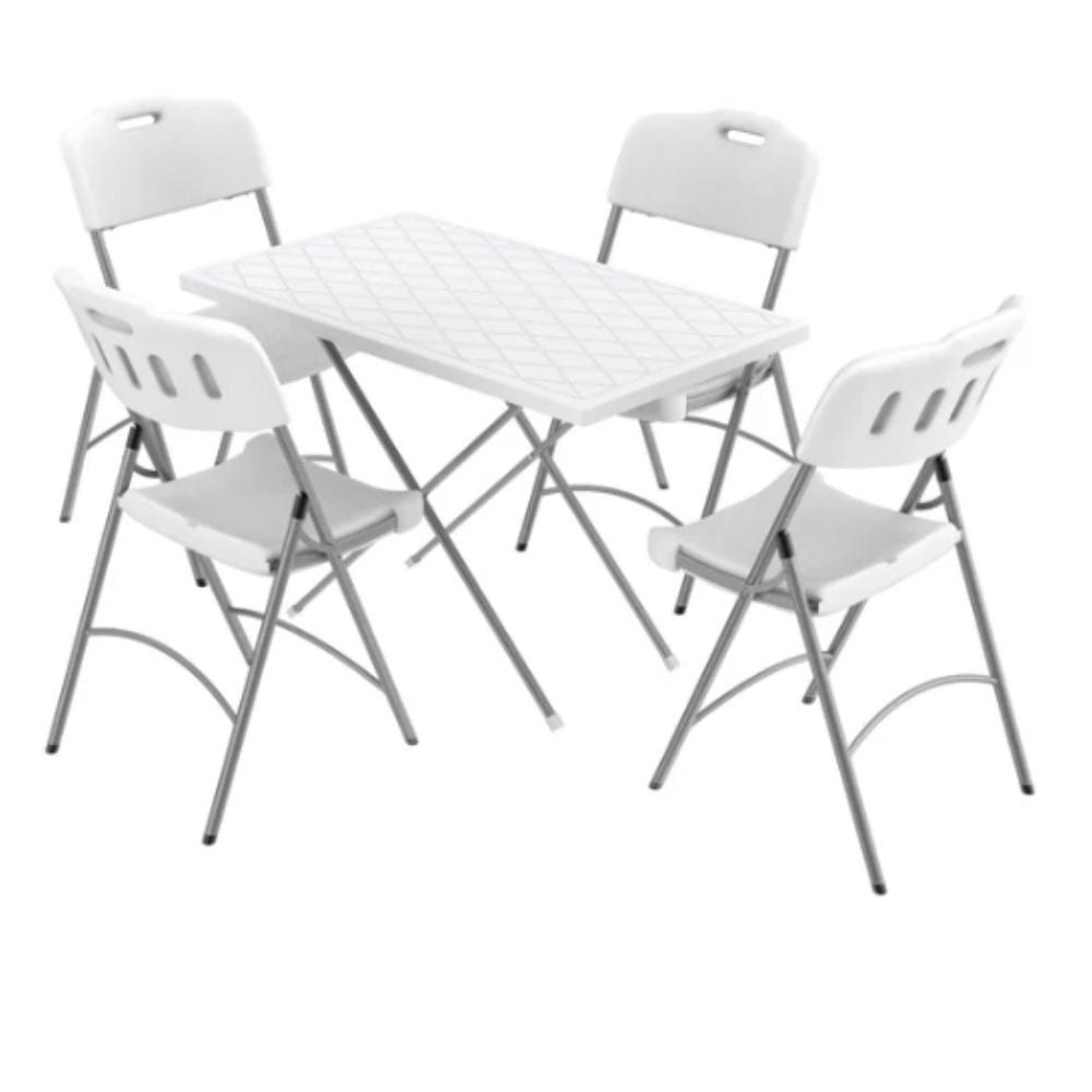 Picnic Set of Table & Chairs with Steel Legs