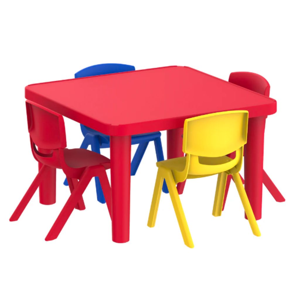 Kindergarten Table Square + 4 Junior Chairs Deluxe