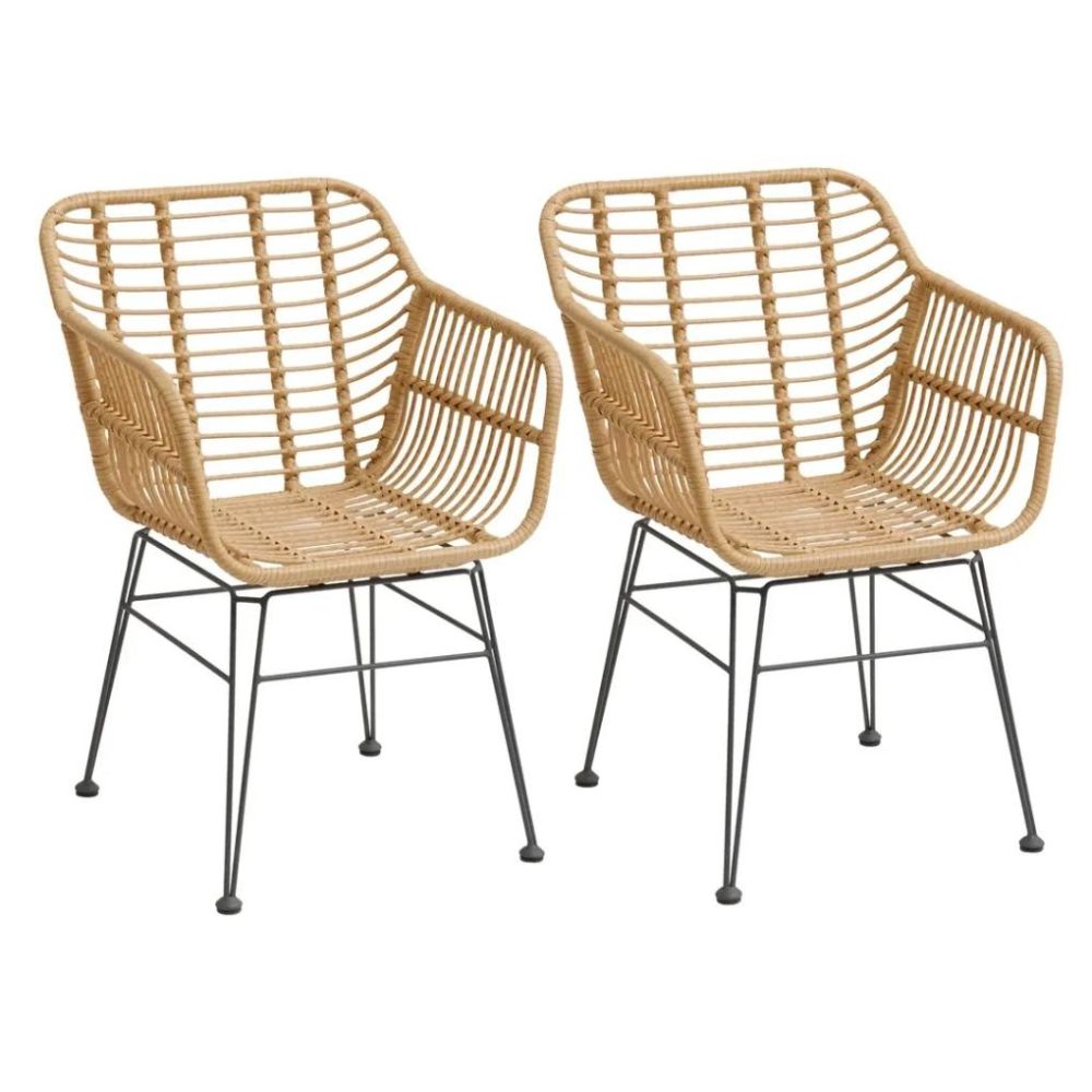 Hesperide Lambada Rattan Dining Chair (2 Pc., 56 x 60 x 84 cm)