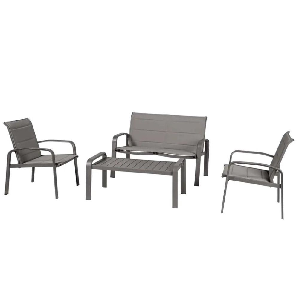 Elyn 4-Seater Aluminum & Texteline Sofa Set Hesperide