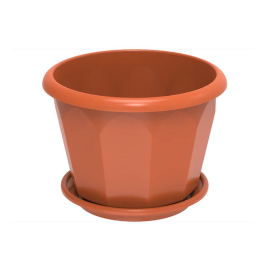 11" Hexagonal Flowerpot with Tray