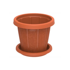 Cosmoplast Cedargrain 16" Flowerpot with Tray