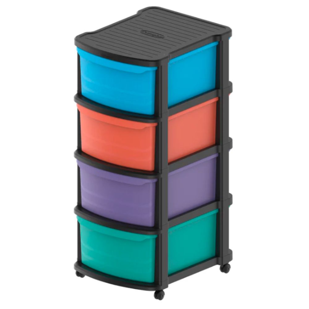 4 Tiers Multipurpose Storage Cabinet with Wheels