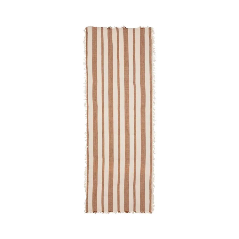 Atmosphera Cotton Polyester Mix Striped Seat Mattress (Cinnamon, 180 x 4 x 60 cm)